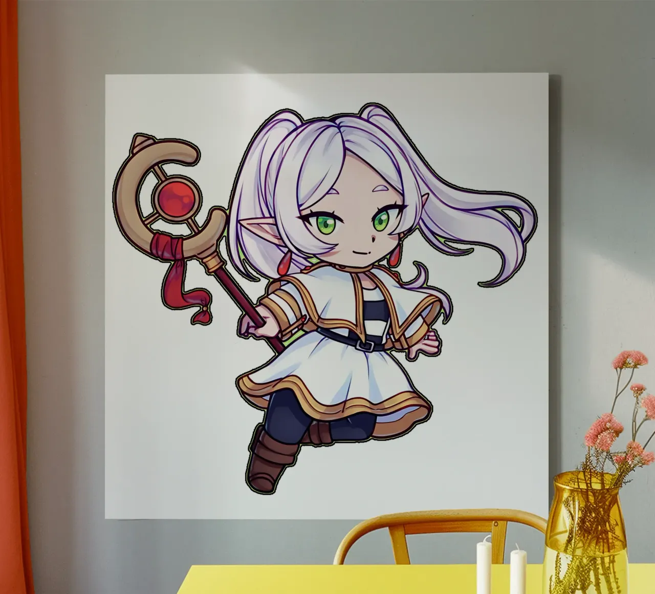 Chibby Frying canvas with Floater frame by donald shop