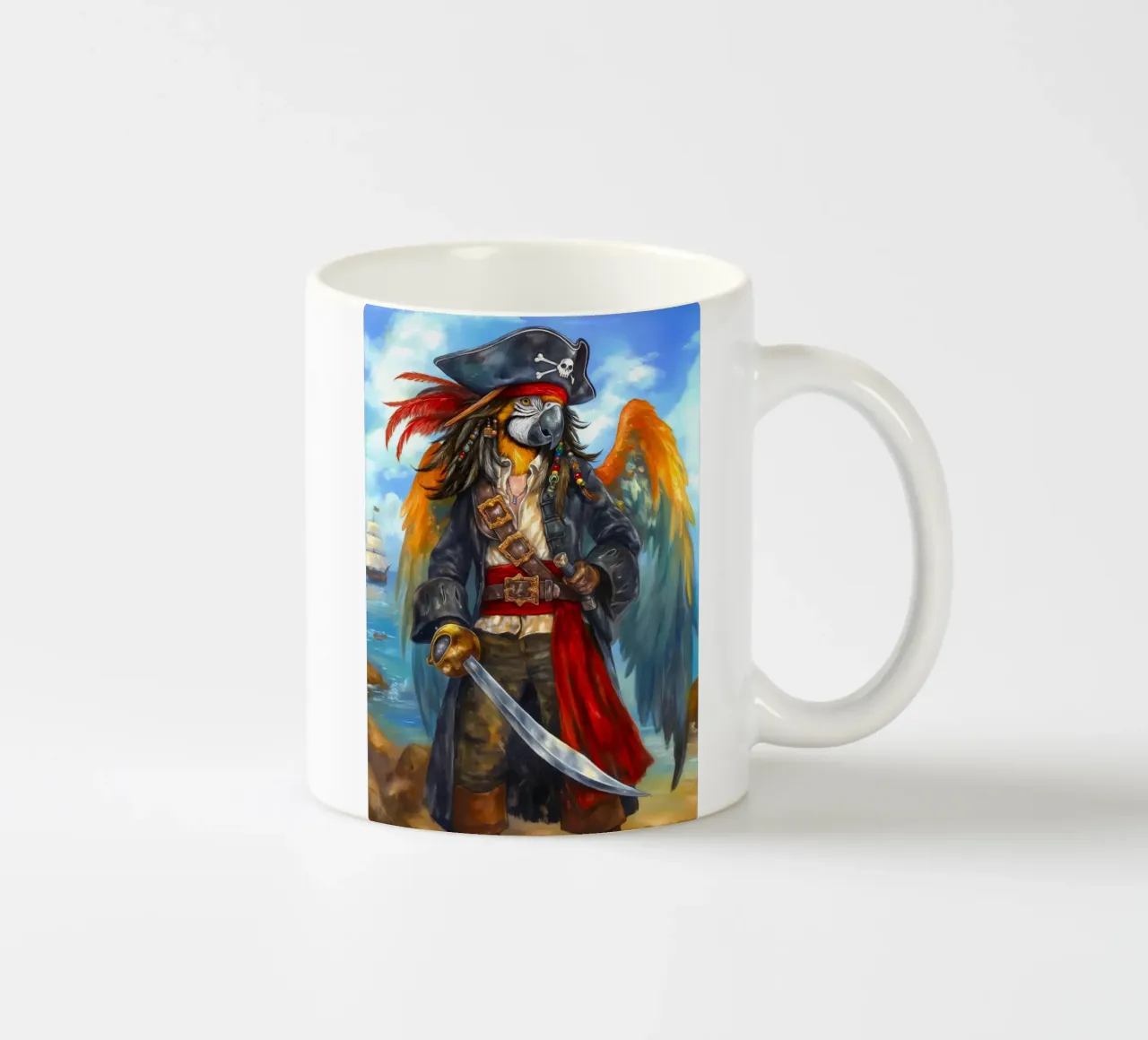 Pappagallo Capitano Pirata tazza in ceramica da Fleur de Lys