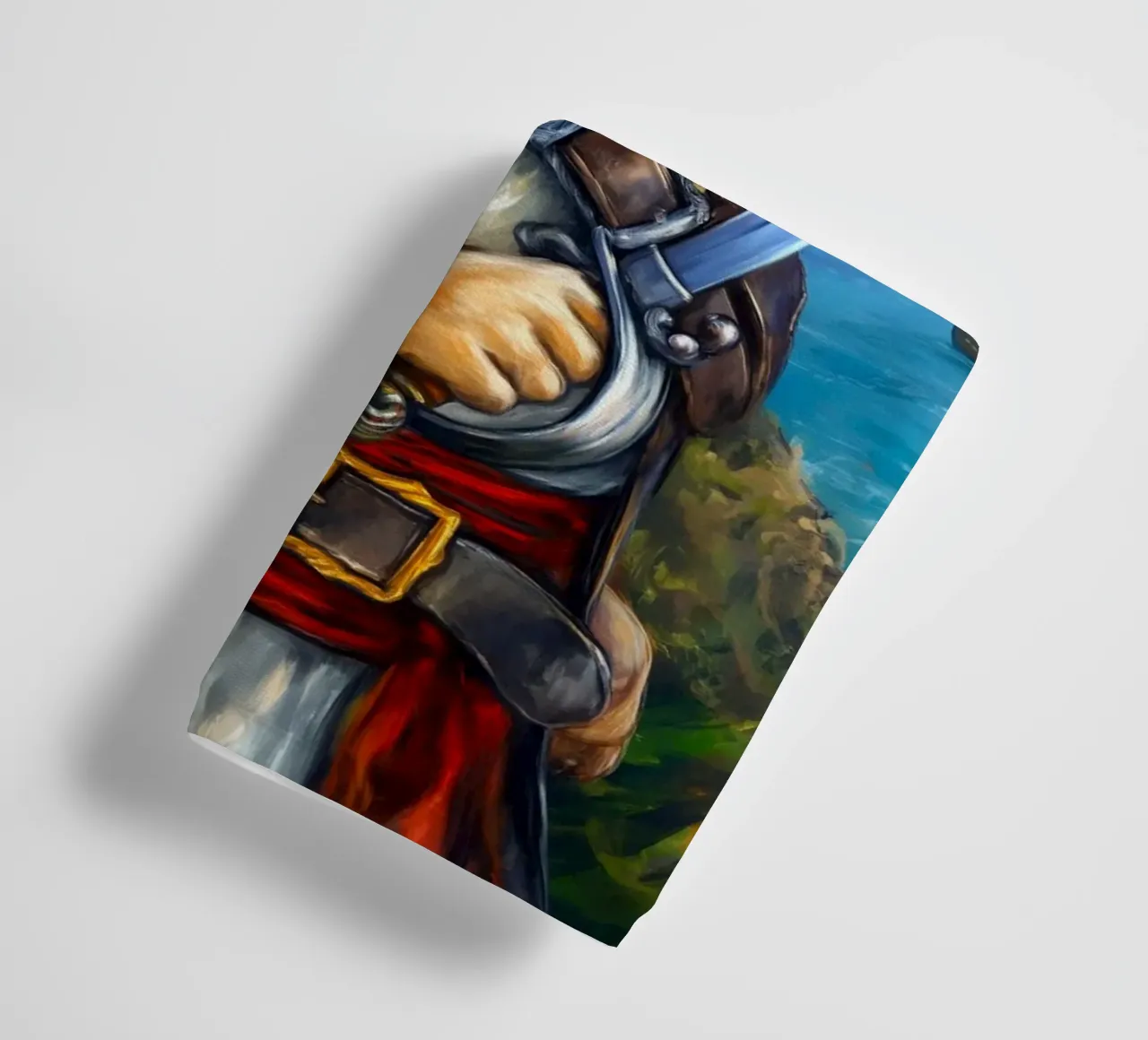 Caribbean Cat Pirate Captain with Sword towel by Fleur de Lys