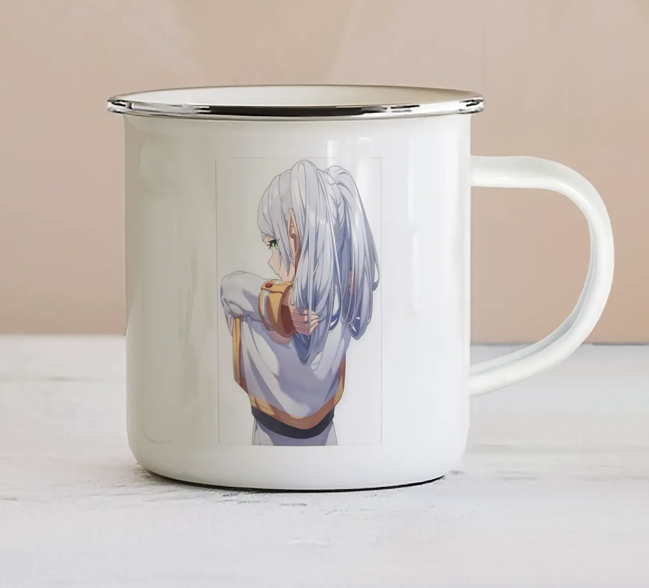 Ragazza carina tazza in smalto da donald shop