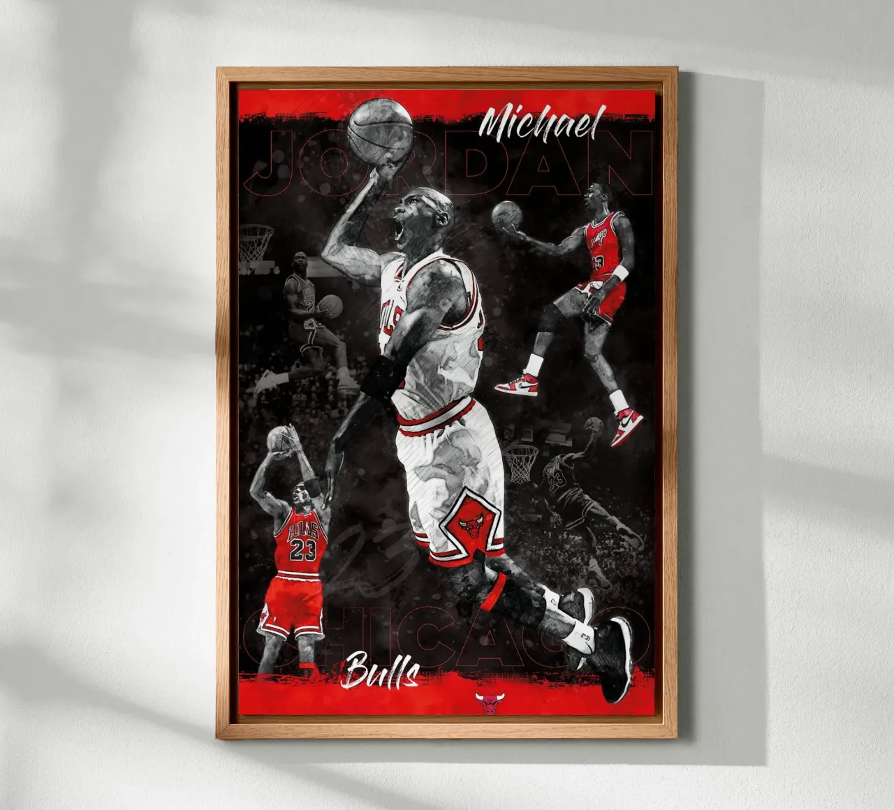 Michael Jordan Chicago Bulls canvas with Floater frame by bernar shop