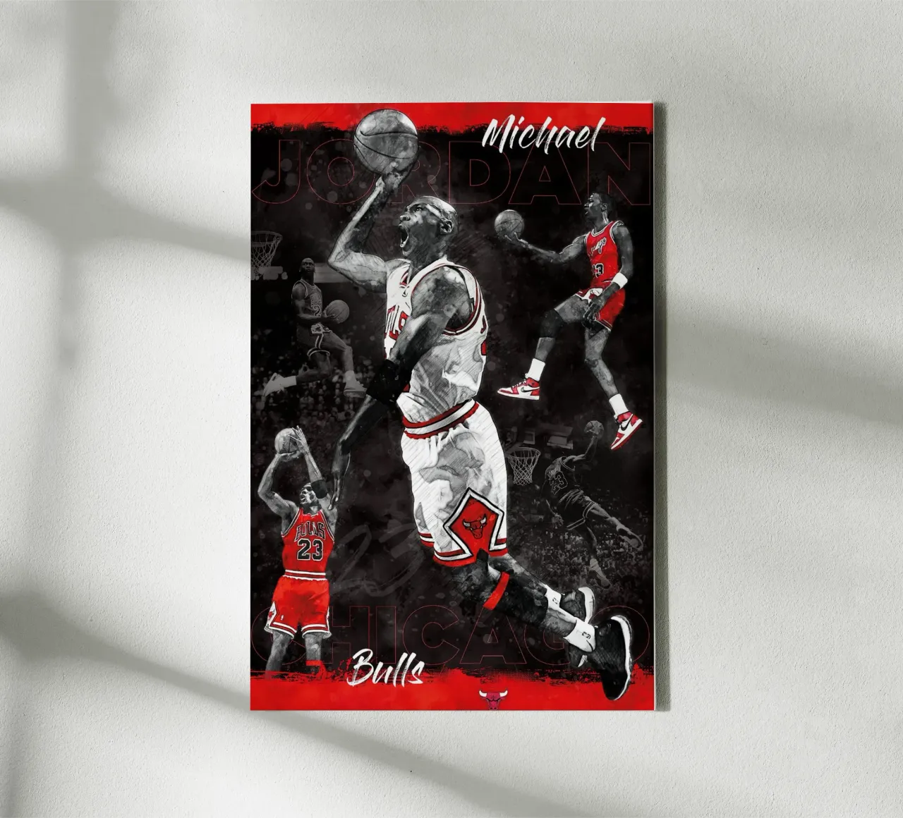 Michael Jordan Chicago Bulls canvas with Floater frame by bernar shop
