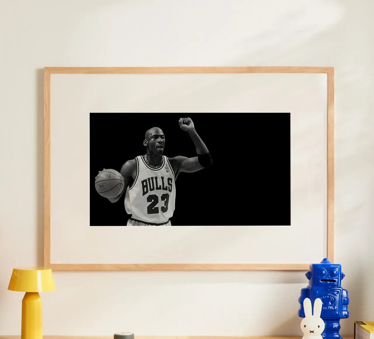 Michael Jordan Monochrom poster con telaio in plastica da bernar shop