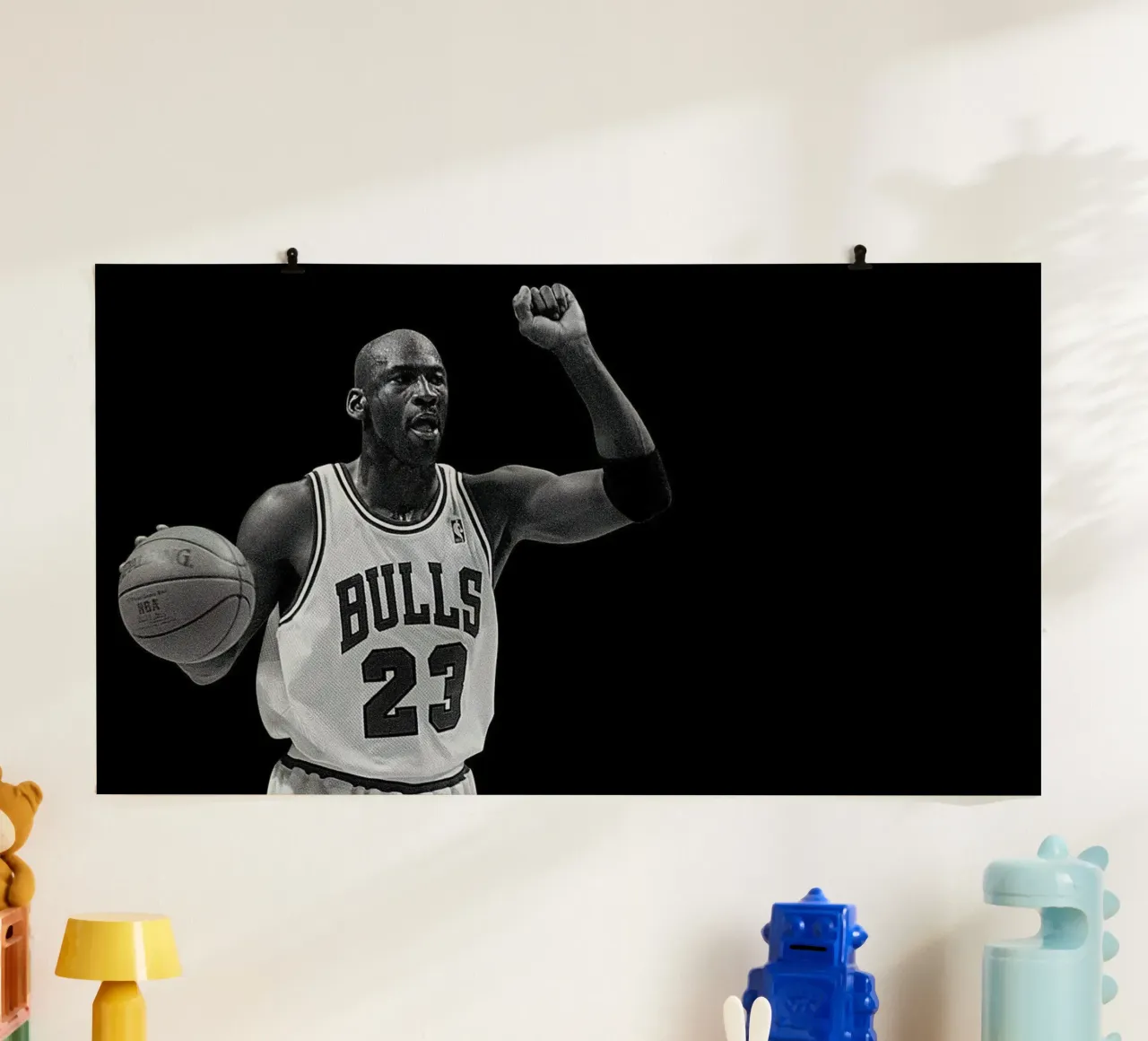 Michael Jordan Monochrom poster con telaio in plastica da bernar shop