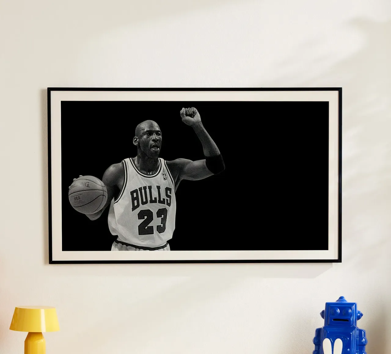Michael Jordan Monochrom poster con telaio in plastica da bernar shop