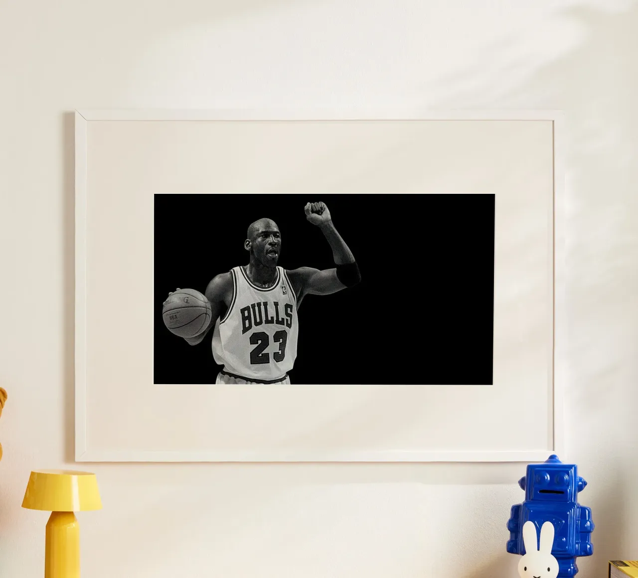 Michael Jordan Monochrom poster con telaio in plastica da bernar shop