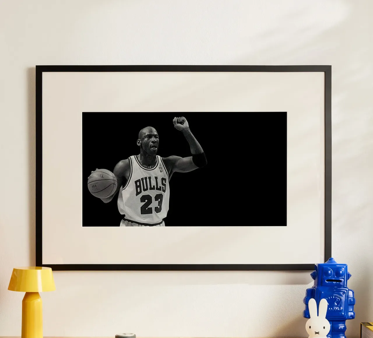 Michael Jordan Monochrom poster con telaio in plastica da bernar shop