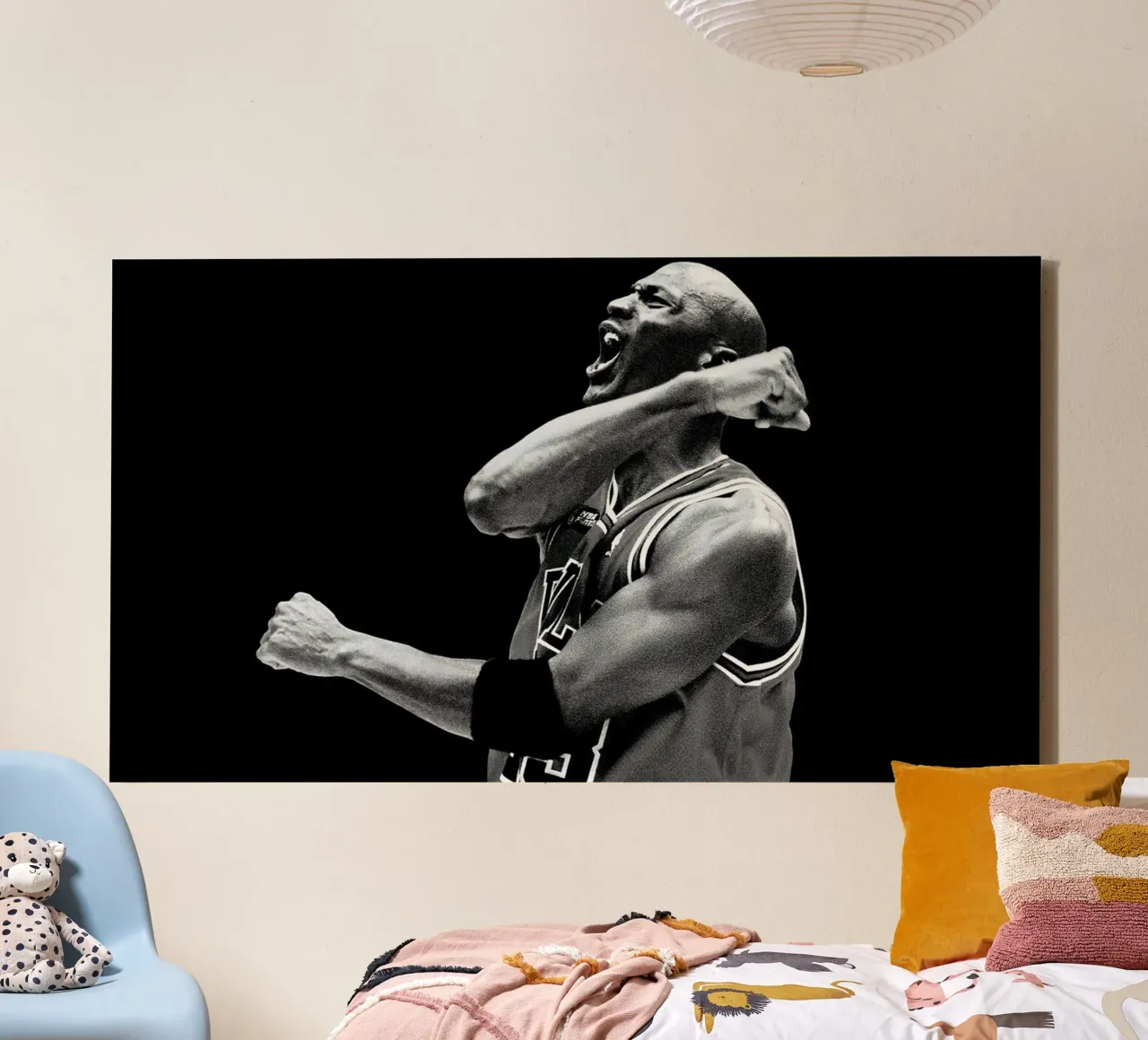 Michael Jordan top bianco e nero tela con Cornice a cassetta da bernar shop