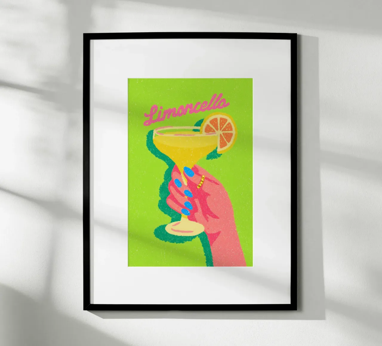 Limoncello mit Genuss poster con telaio in legno da Carinaprint
