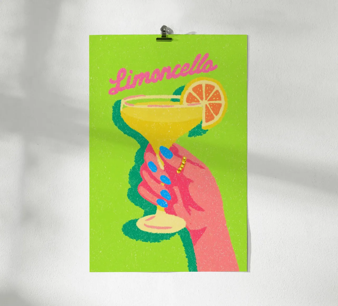 Limoncello mit Genuss poster con telaio in legno da Carinaprint