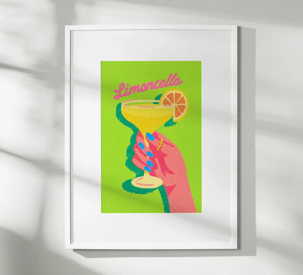 Limoncello mit Genuss poster con telaio in legno da Carinaprint