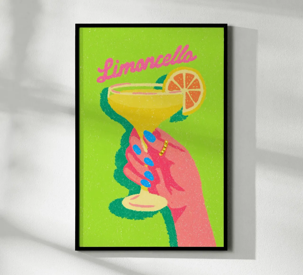 Limoncello mit Genuss poster con telaio in legno da Carinaprint