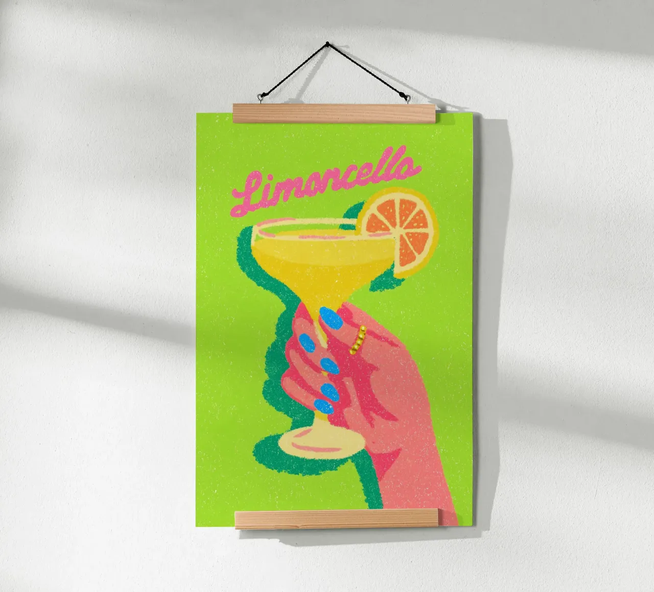 Limoncello mit Genuss poster con telaio in legno da Carinaprint