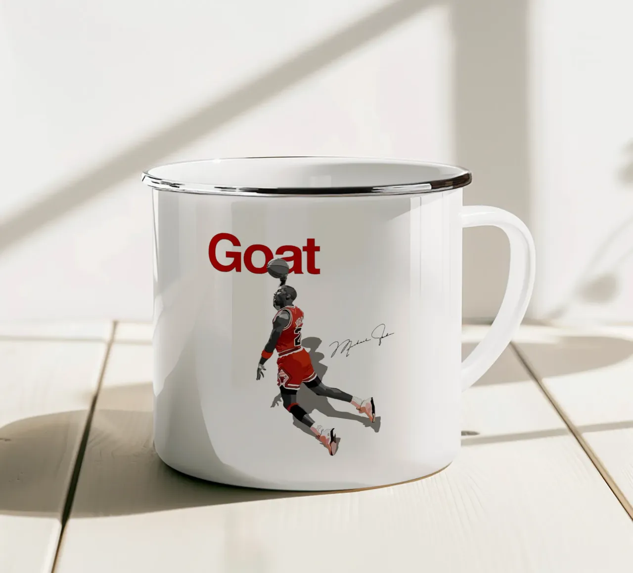 Geit MJ emaille mok van bernar shop