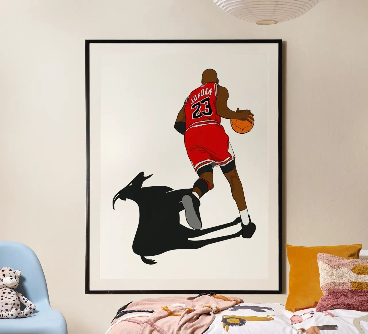 Capra Jordan poster con telaio in legno da bernar shop