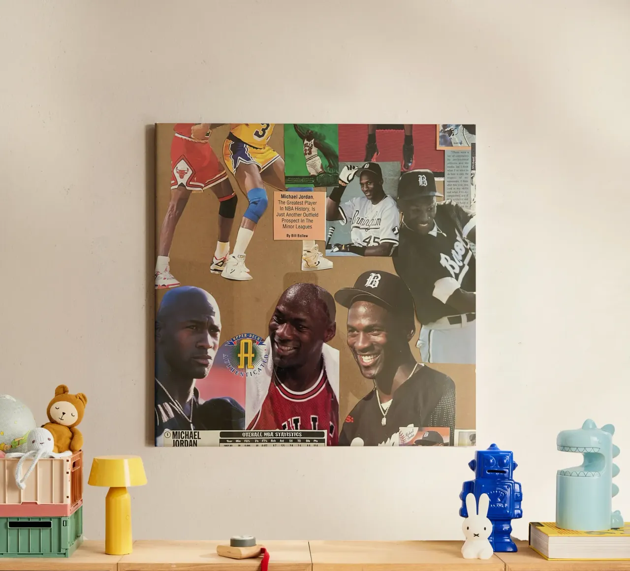 Michael Jordan Chicago Bulls canvas met Baklijst van bernar shop