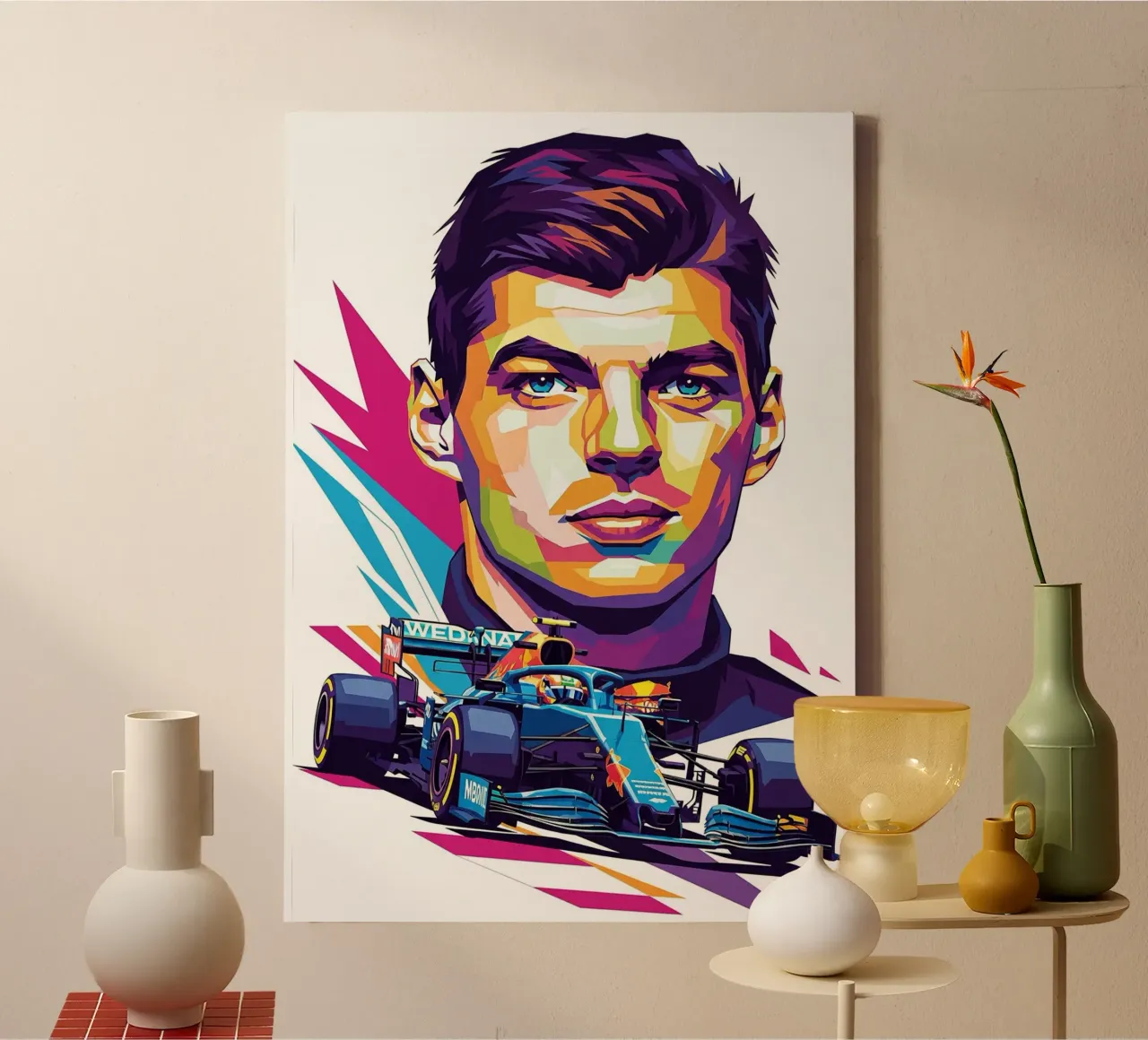 Max Verstappen F1 tela con Cornice a cassetta da Hantamrata