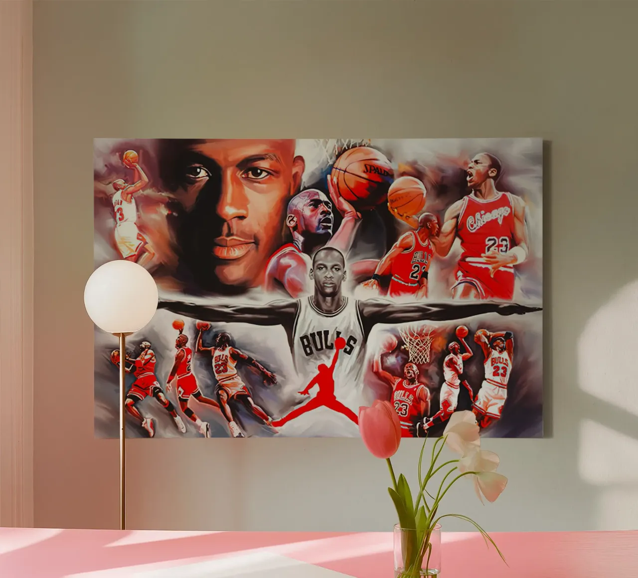 michael jordan tela con Cornice a cassetta da bernar shop
