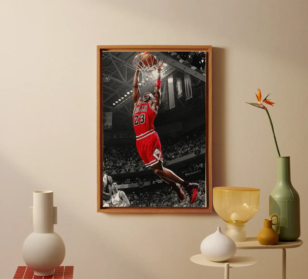 Michael Jordan Dunk NBA Basketbal canvas met Baklijst van bernar shop
