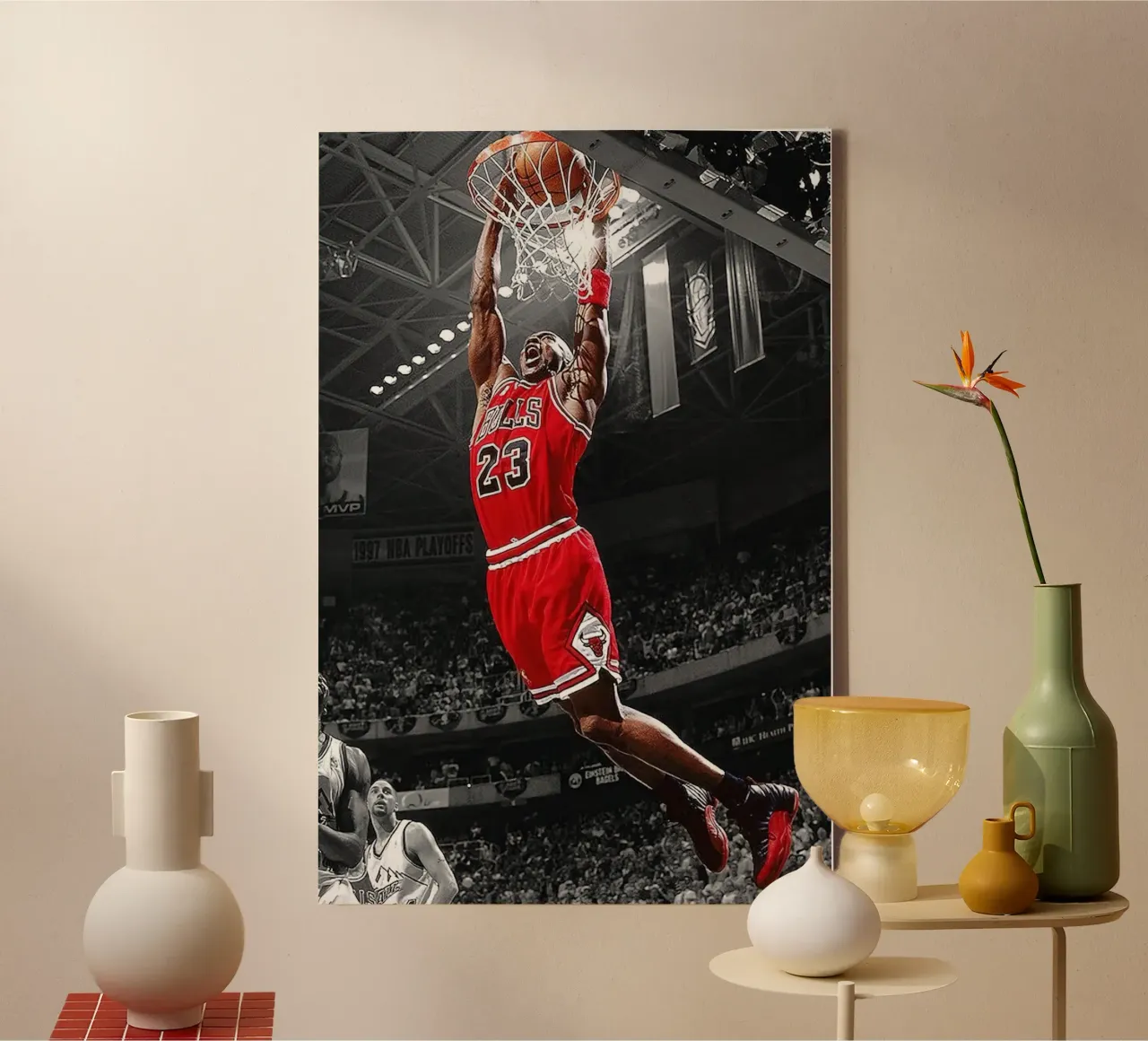Michael Jordan Dunk NBA Basketbal canvas met Baklijst van bernar shop