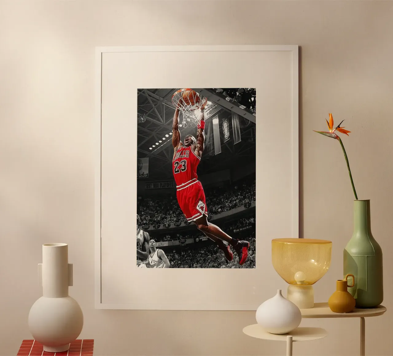 Michael Jordan Dunk Basket NBA poster con telaio in plastica da bernar shop