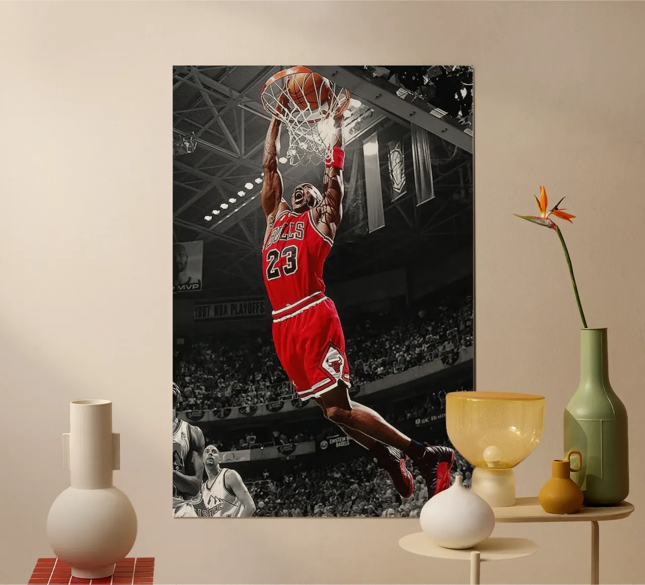 Michael Jordan Dunk Basket NBA poster con telaio in plastica da bernar shop