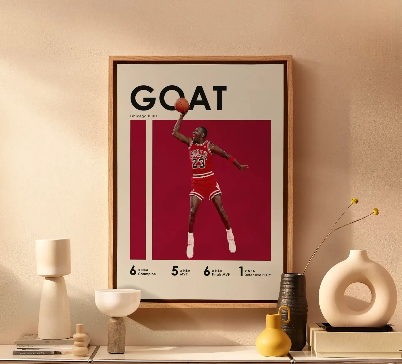 michael jordan capra tela con Cornice a cassetta da bernar shop