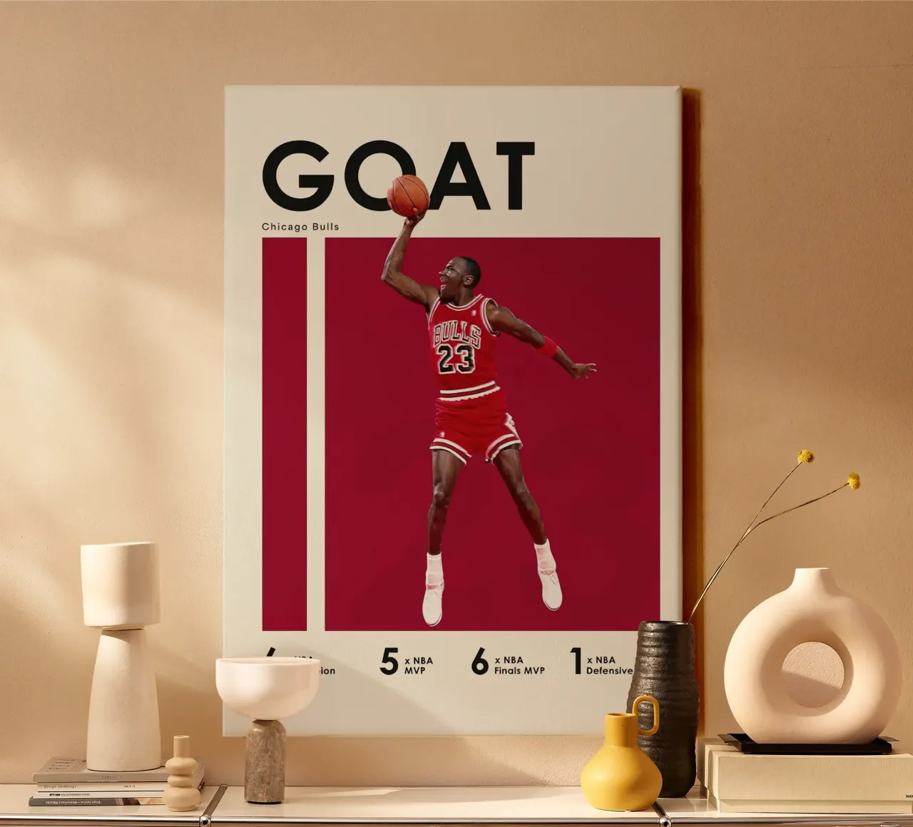 michael jordan capra tela con Cornice a cassetta da bernar shop