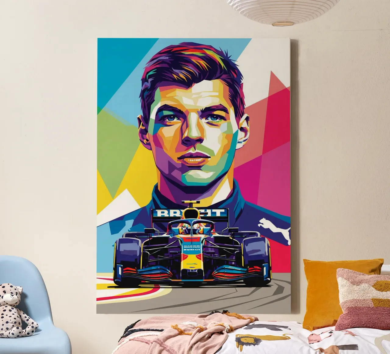 Max Verstappen - Formula Uno tela con Cornice a cassetta da Hantamrata