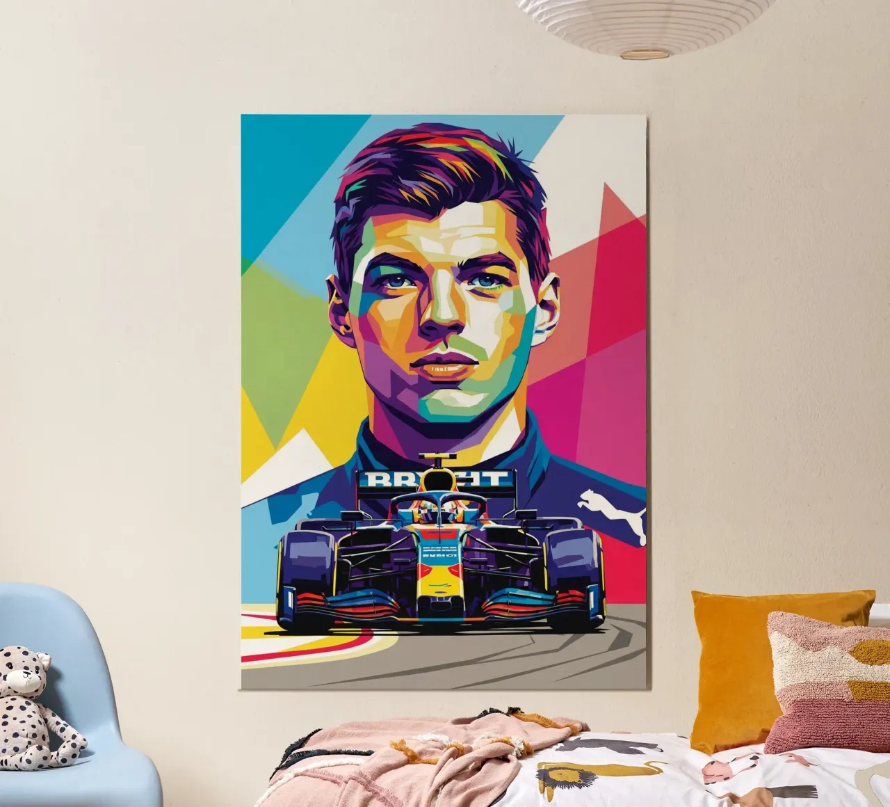 Max Verstappen - Formula Uno poster con telaio in alluminio da Hantamrata