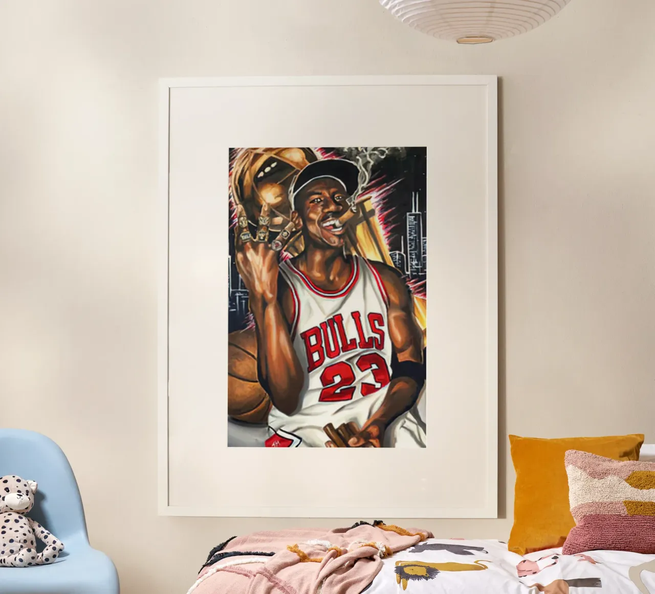 Fumo di Michael Jordan poster con telaio in plastica da bernar shop