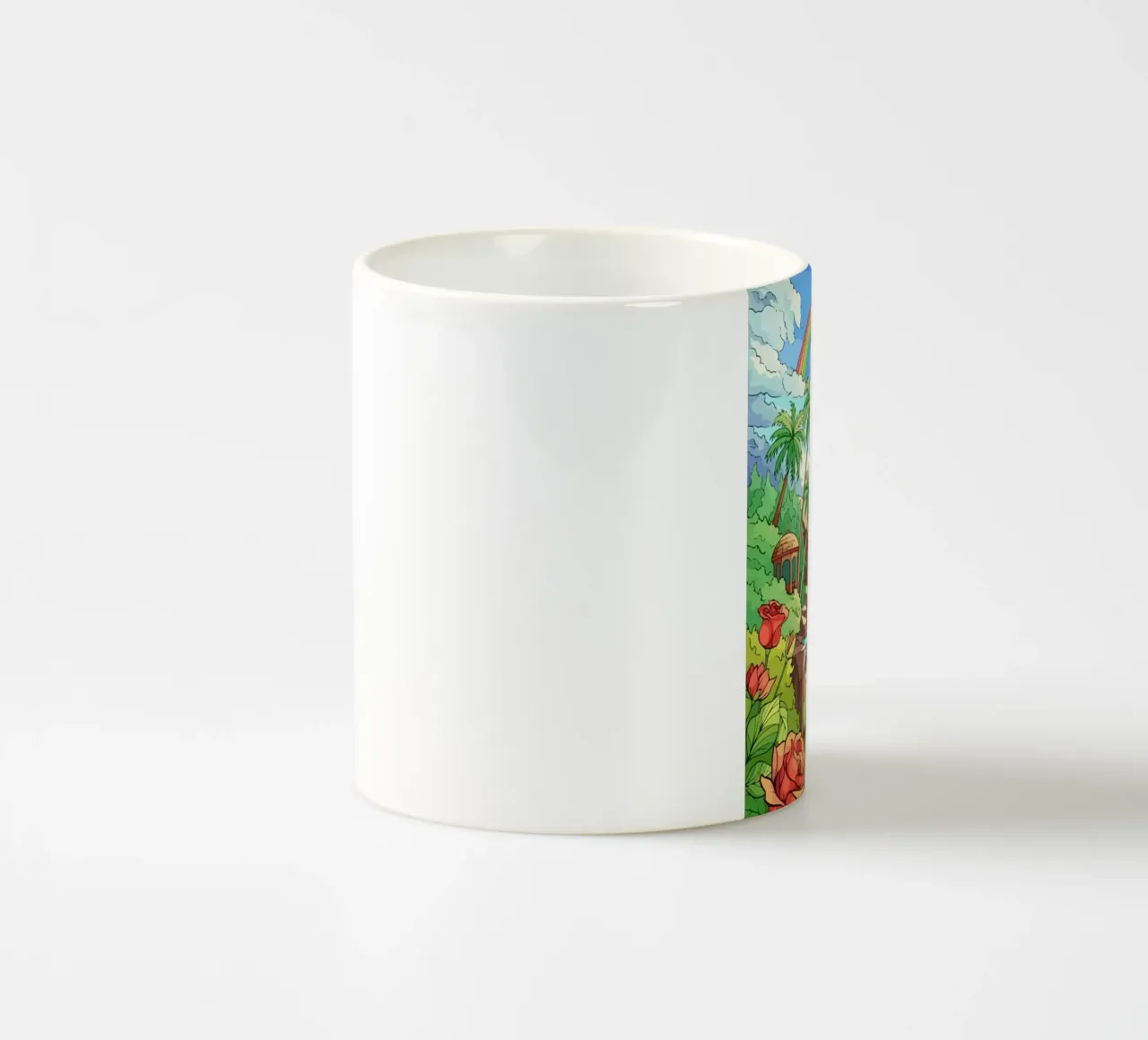 rainbow over the waterfall tazza in ceramica da Dumery Art