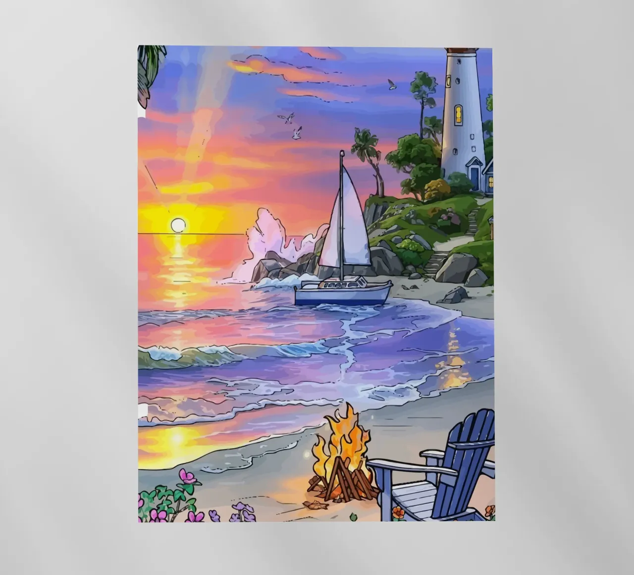 sunset on the beach pellicola backlit da Dumery Art