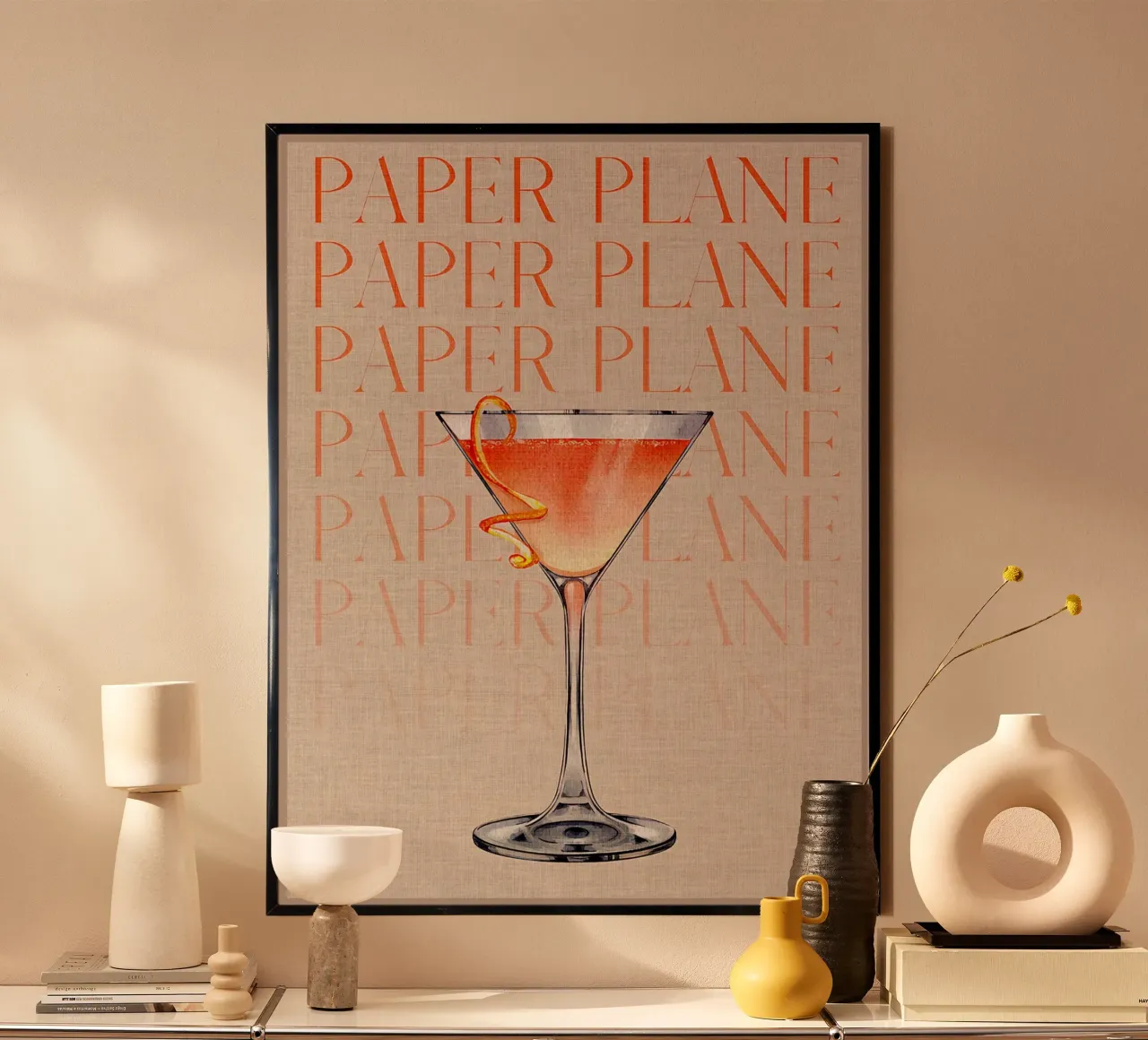 cocktail bicchiere da martini drink twist all'arancia poster da Christine N Shay