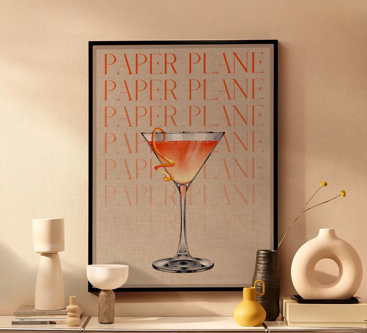 cocktail bicchiere da martini drink twist all'arancia poster da Christine N Shay
