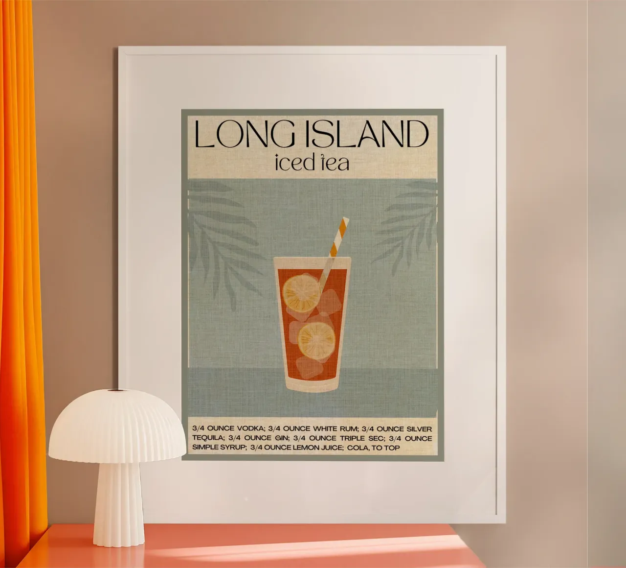 bicchiere da cocktail per tè freddo fette di limone cannuccia poster da Christine N Shay