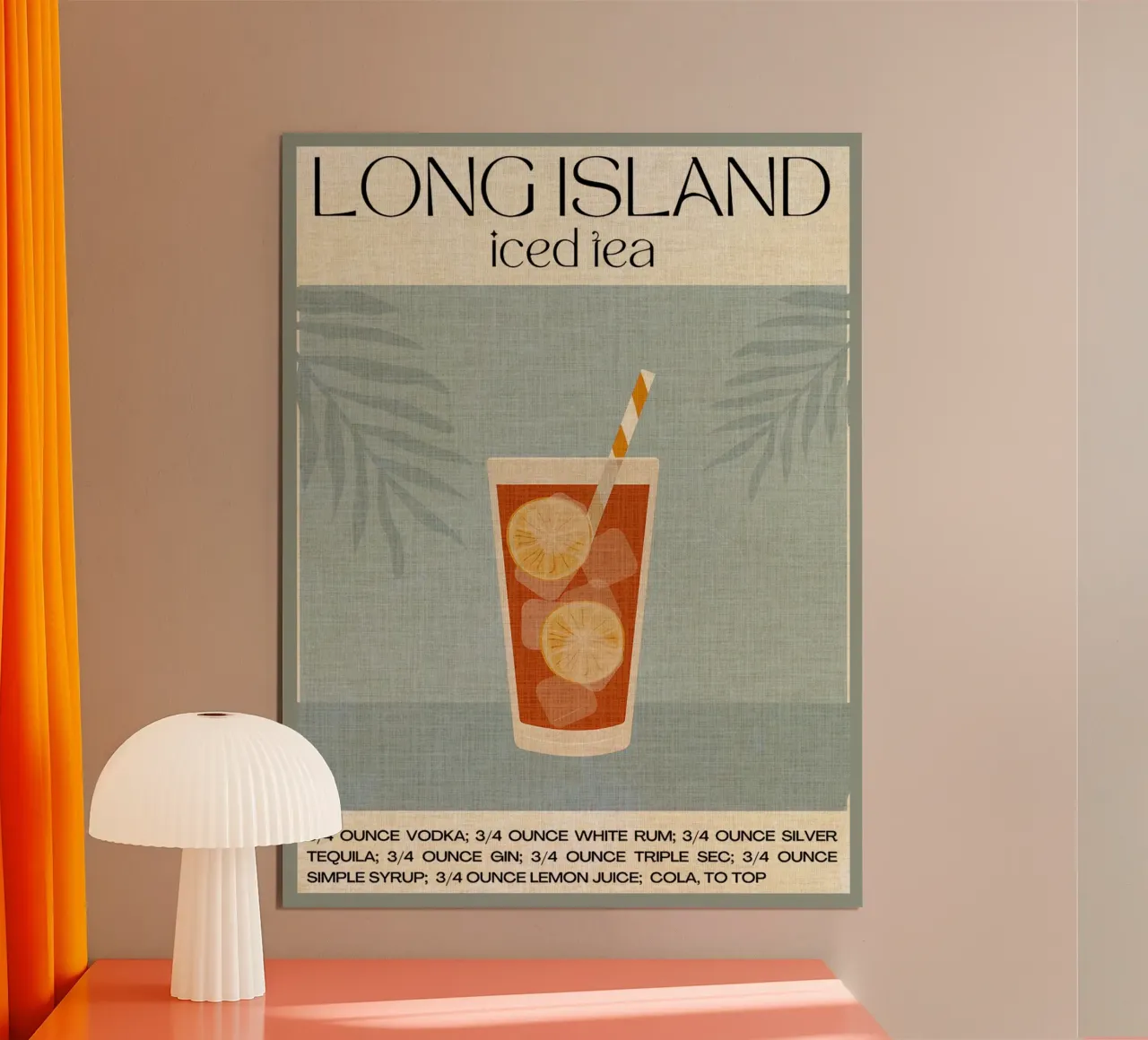 bicchiere da cocktail per tè freddo fette di limone cannuccia poster da Christine N Shay