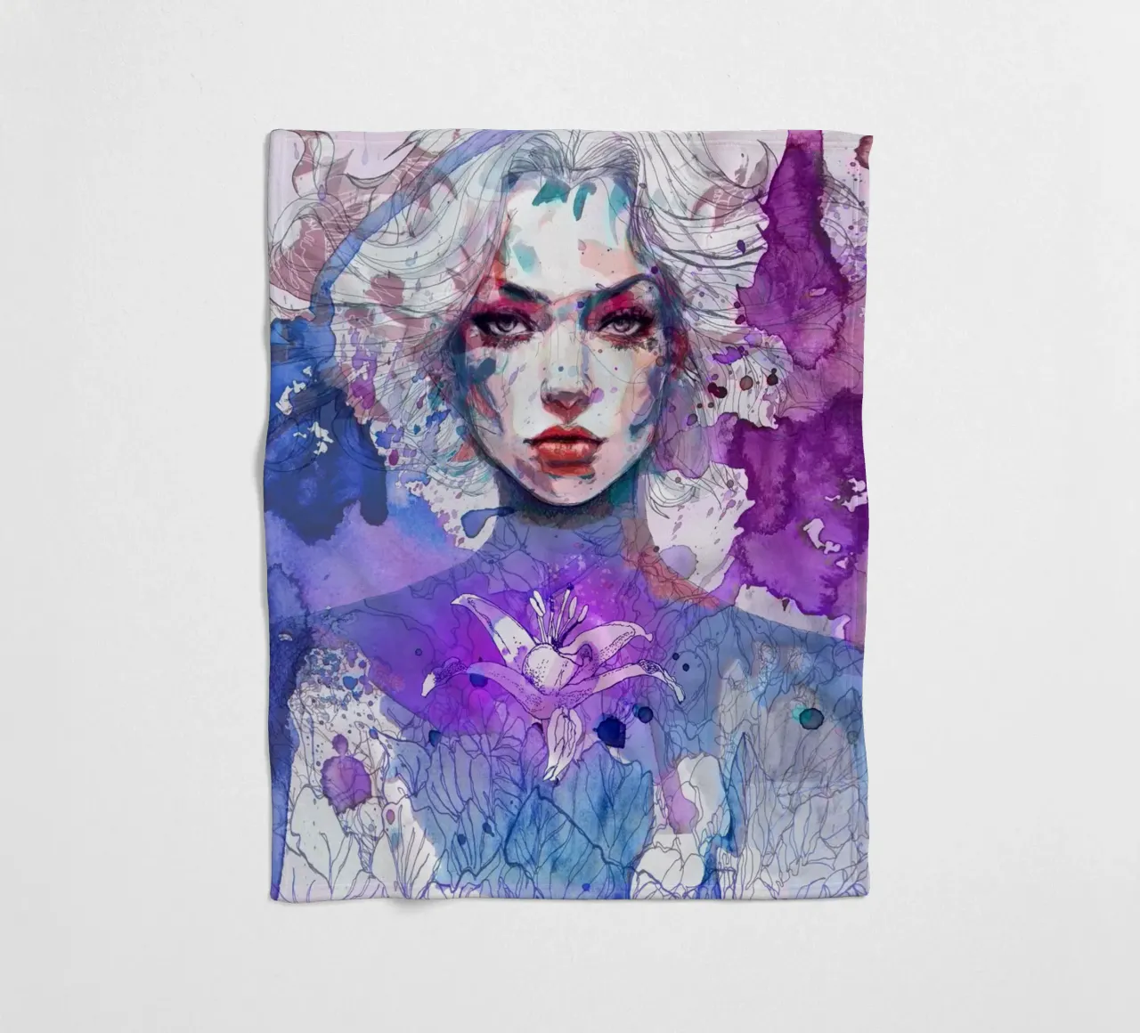 violet flame fleece blanket by Giulio Iurissevich