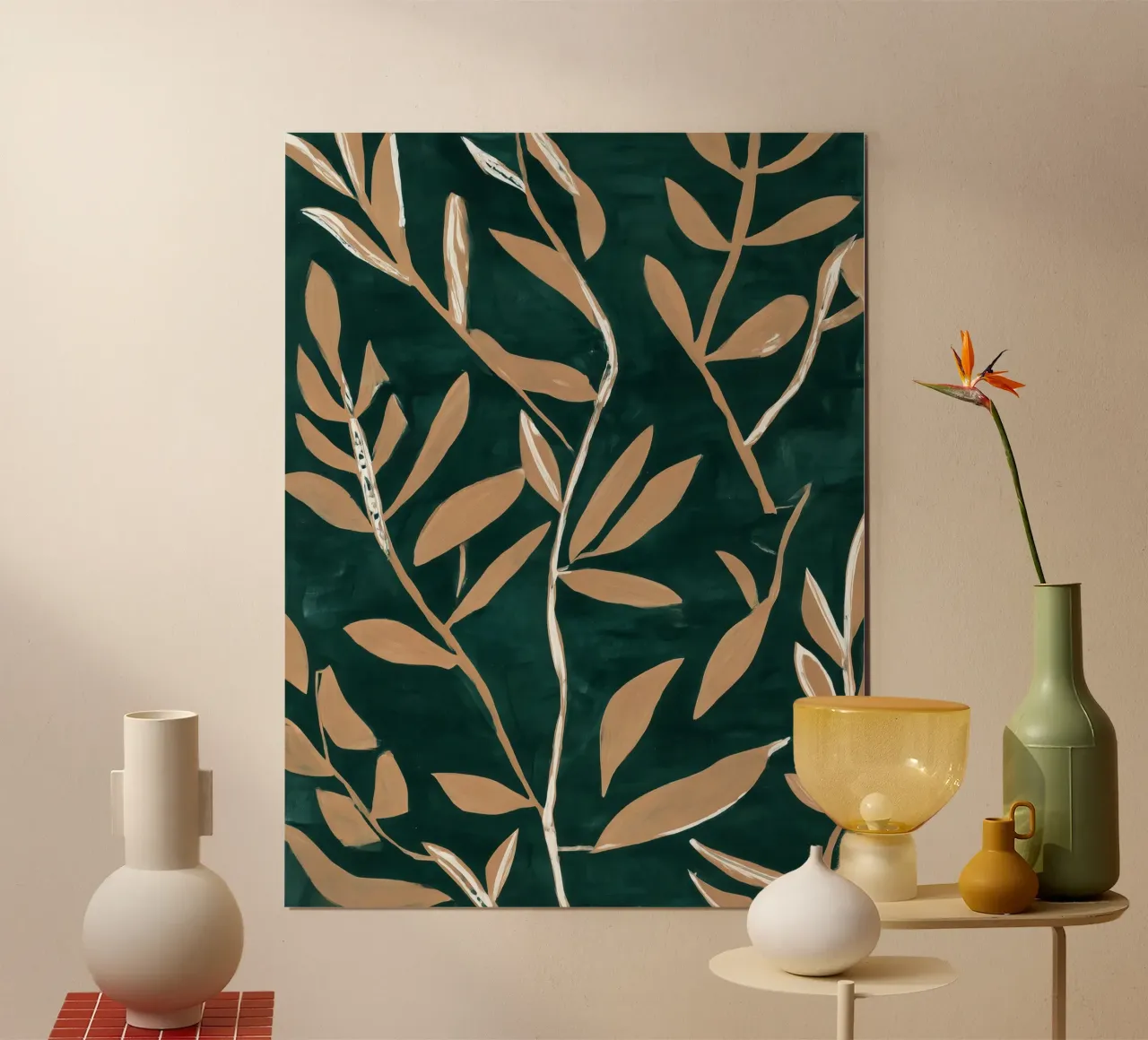 Quiete verdeggiante poster con telaio in alluminio da Seed & Signal