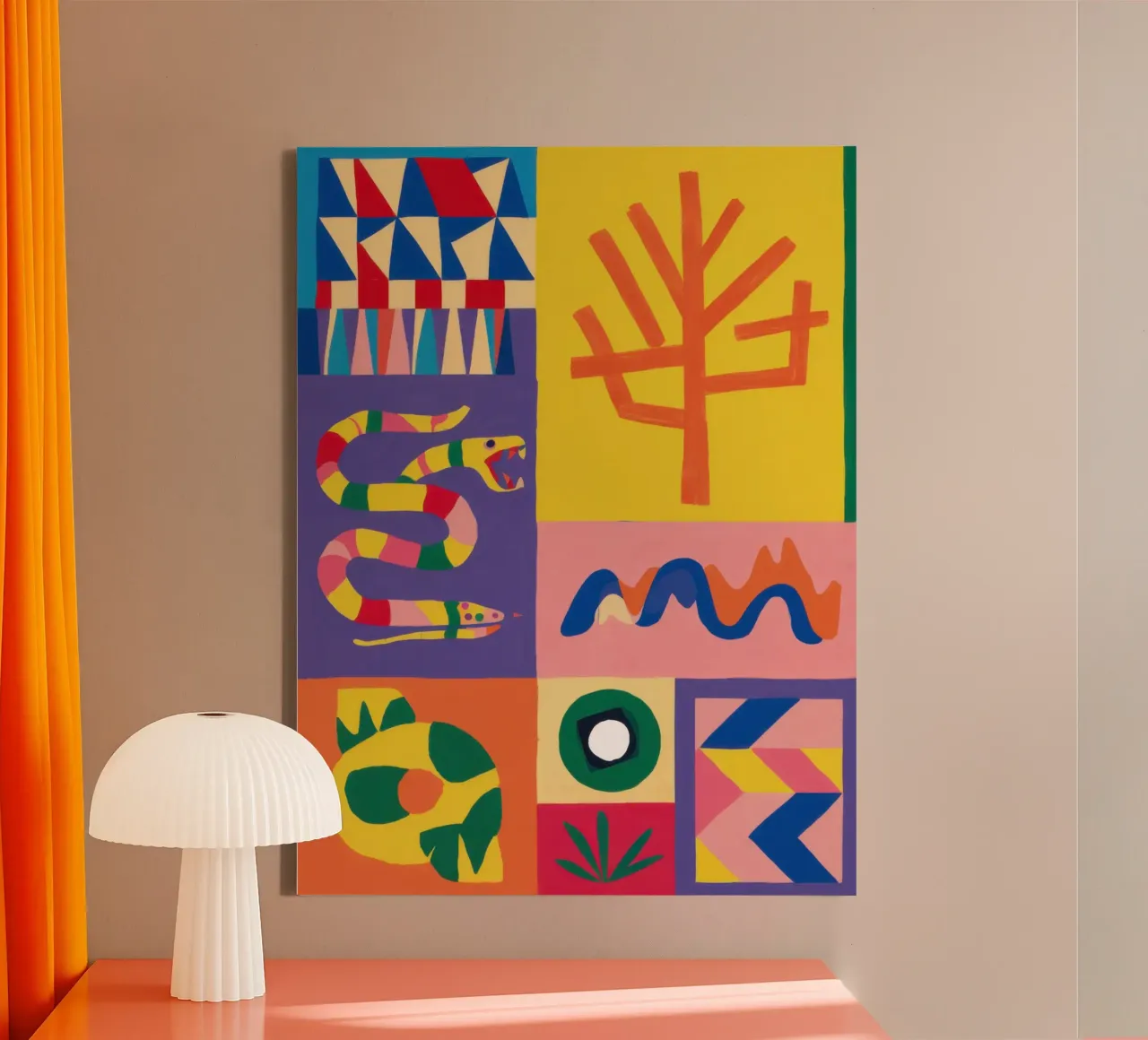 Chromatische Rasterharmonie Leinwand von Scaller Stars