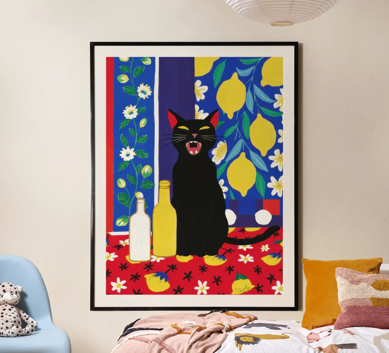 Notturno e agrumi poster con telaio in alluminio da Scaller Stars