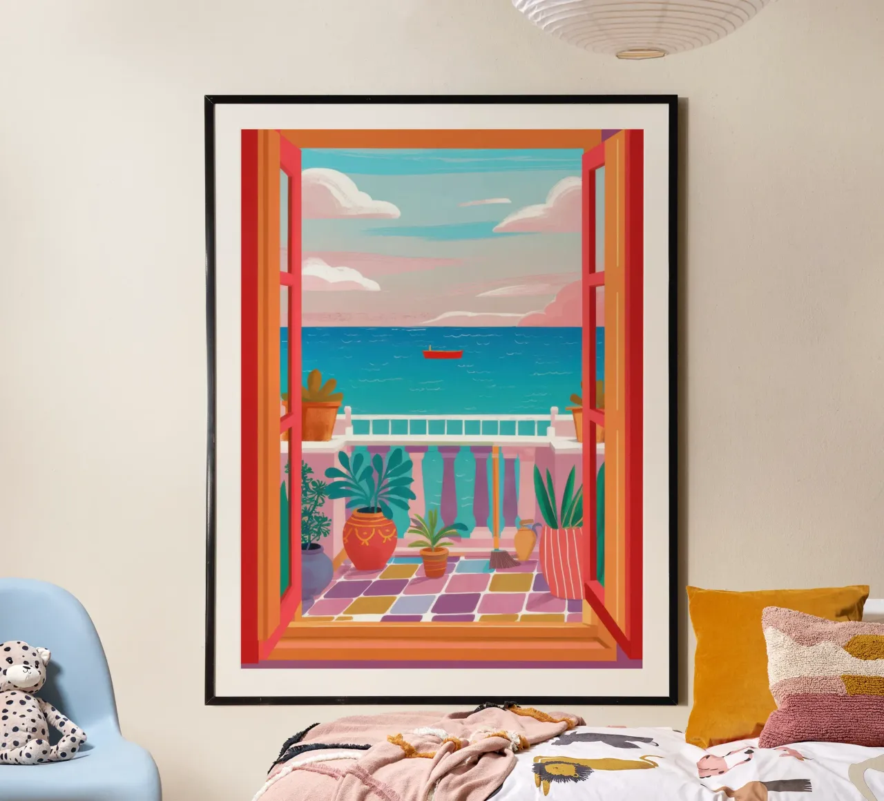 Cornice cremisi Paesaggio marino poster da Scaller Stars