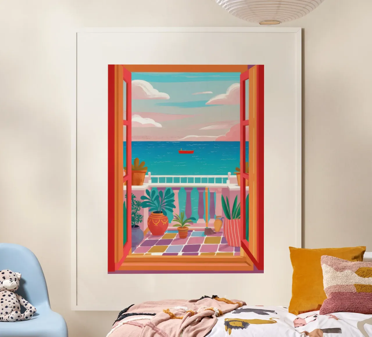 Cornice cremisi Paesaggio marino poster da Scaller Stars