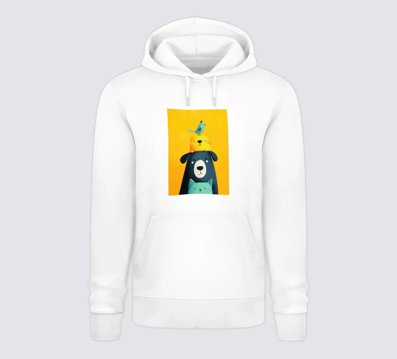 Bear, Cat, Cat, Bird felpa con cappuccio da Kiara