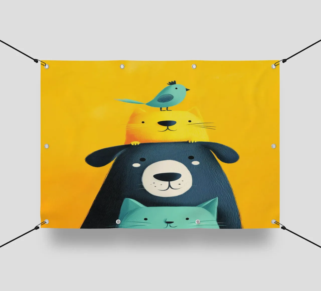Bear, Cat, Cat, Bird telo in pvc da Kiara