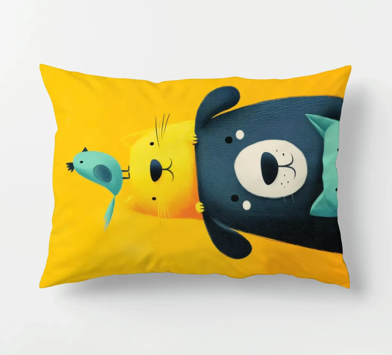 Bear, Cat, Cat, Bird cuscino da Kiara