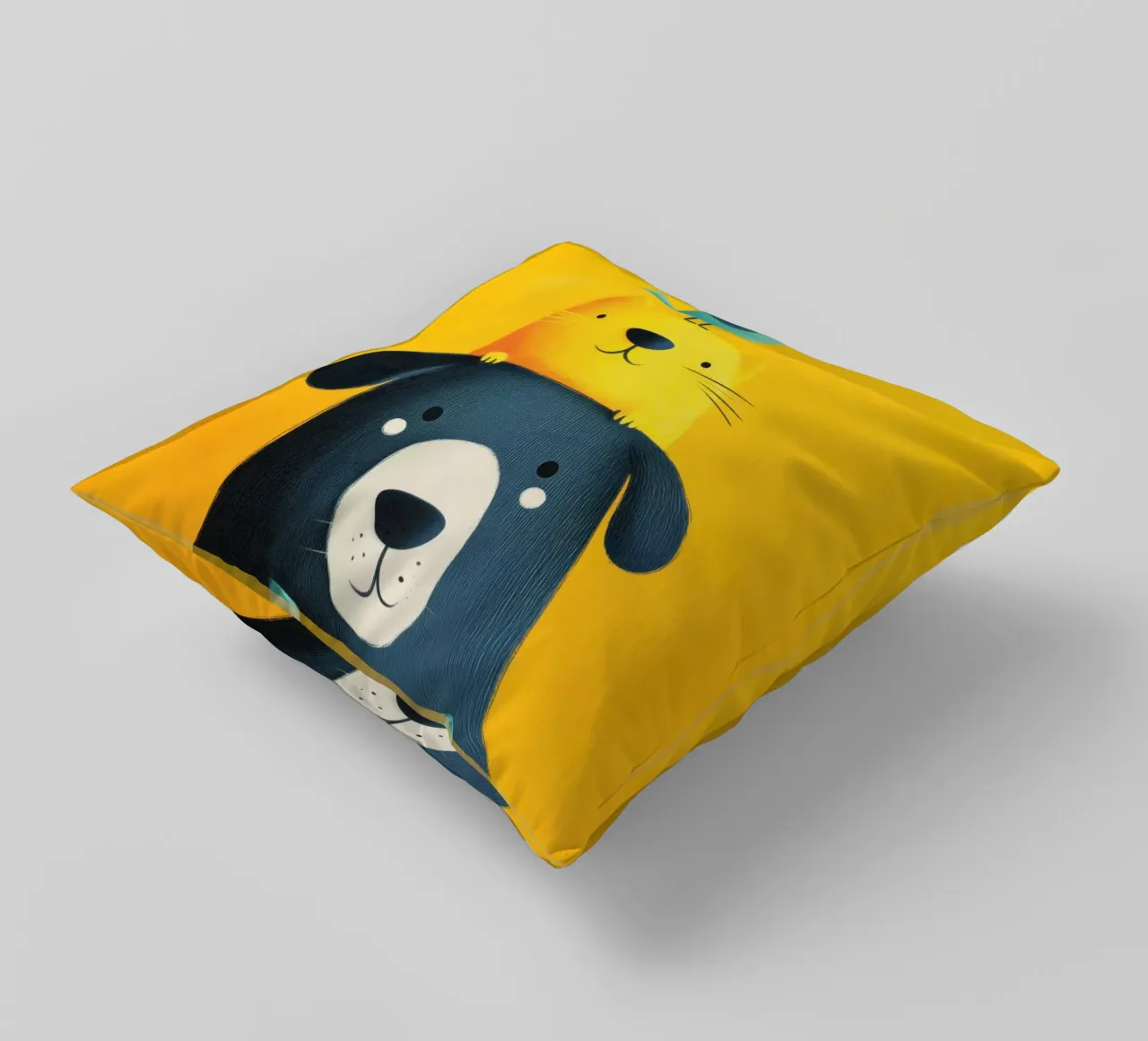 Bear, Cat, Cat, Bird cuscino da Kiara