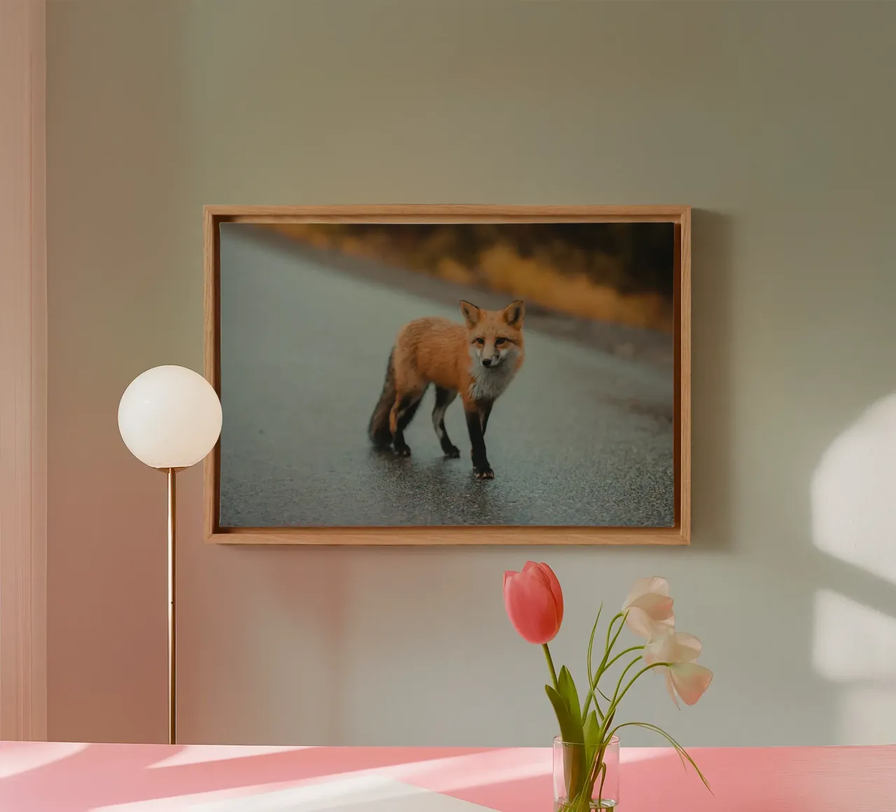 Mystieke bosvos canvas met Baklijst van Nature's Palette