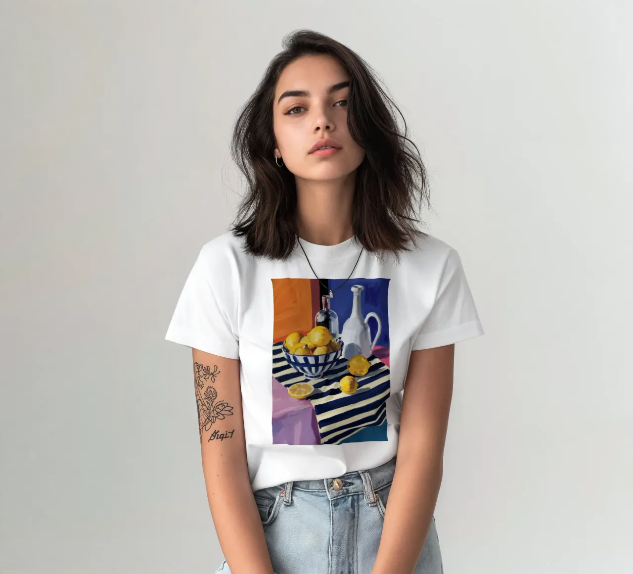 Serenità a righe lemoniche t-shirt da Snow Mist