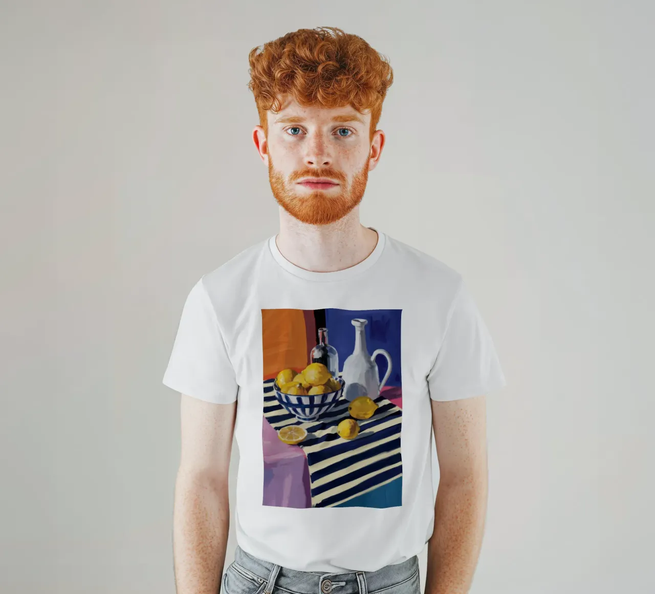 Serenità a righe lemoniche t-shirt da Snow Mist